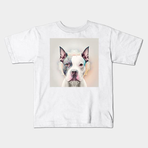 A Fractal Design of An American Boston Bull Terrier Kids T-Shirt by daniel4510